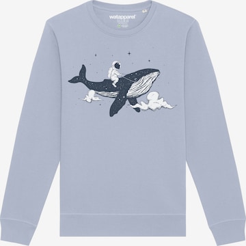 Felpa ' Spacewhale ' di Watapparel in blu: frontale