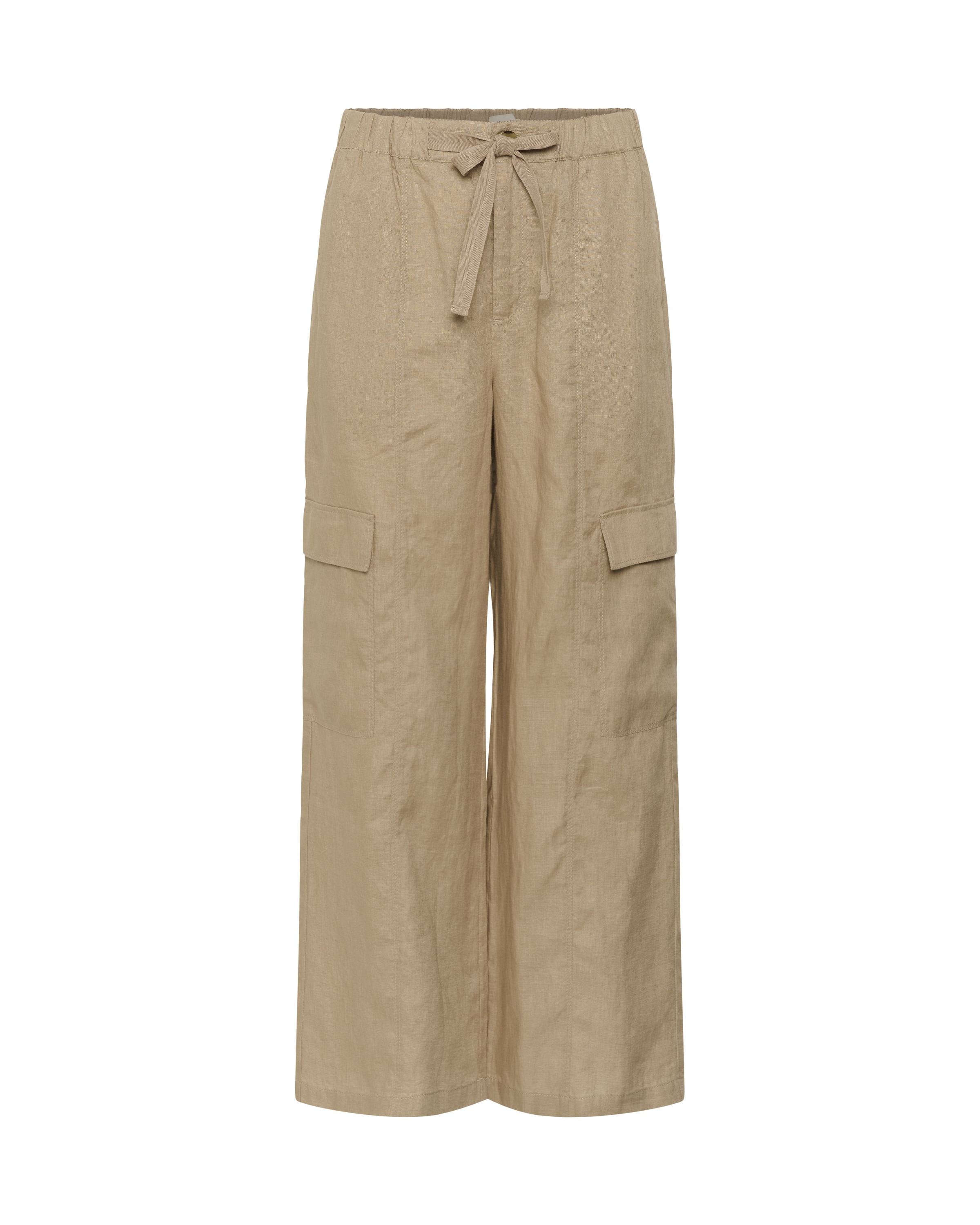 Part Two Wide leg Broek 'Atena' in Beige: voorkant