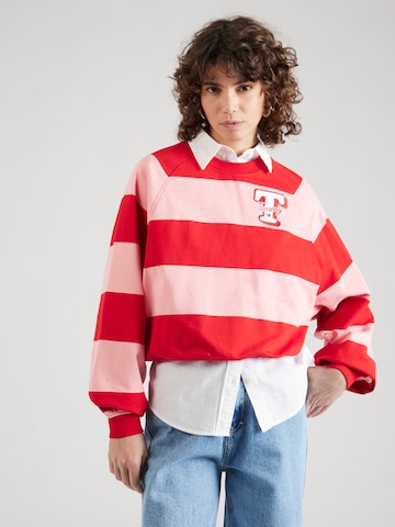 Sweat-shirt Tommy Jeans en rose : devant