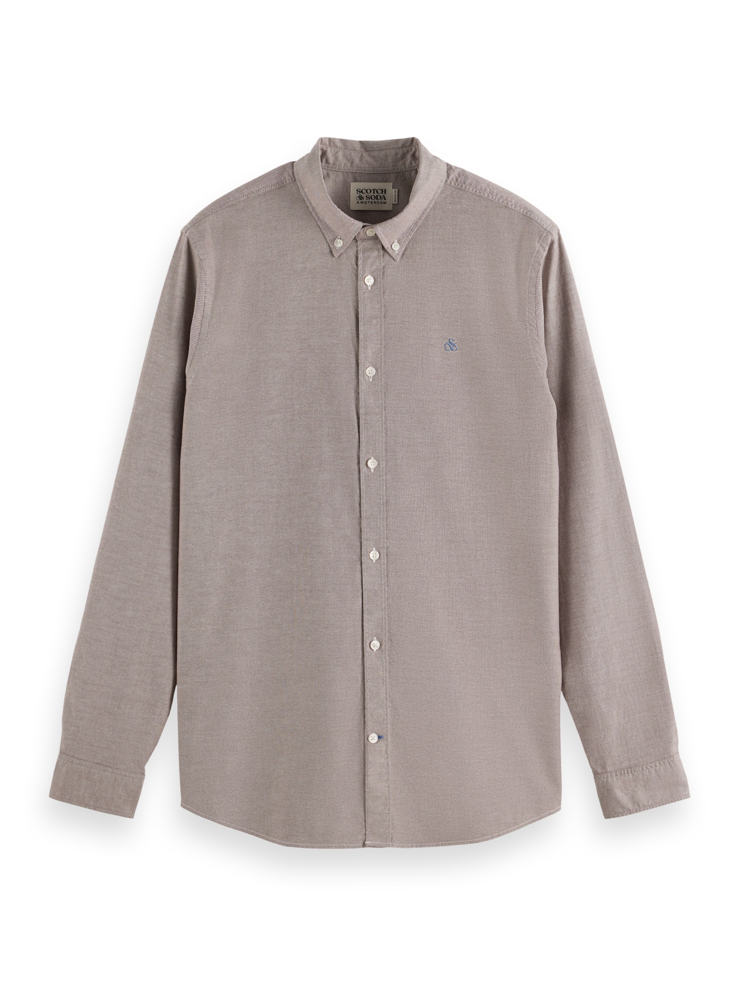 Coupe regular Chemise 'Essential' SCOTCH & SODA en marron : devant