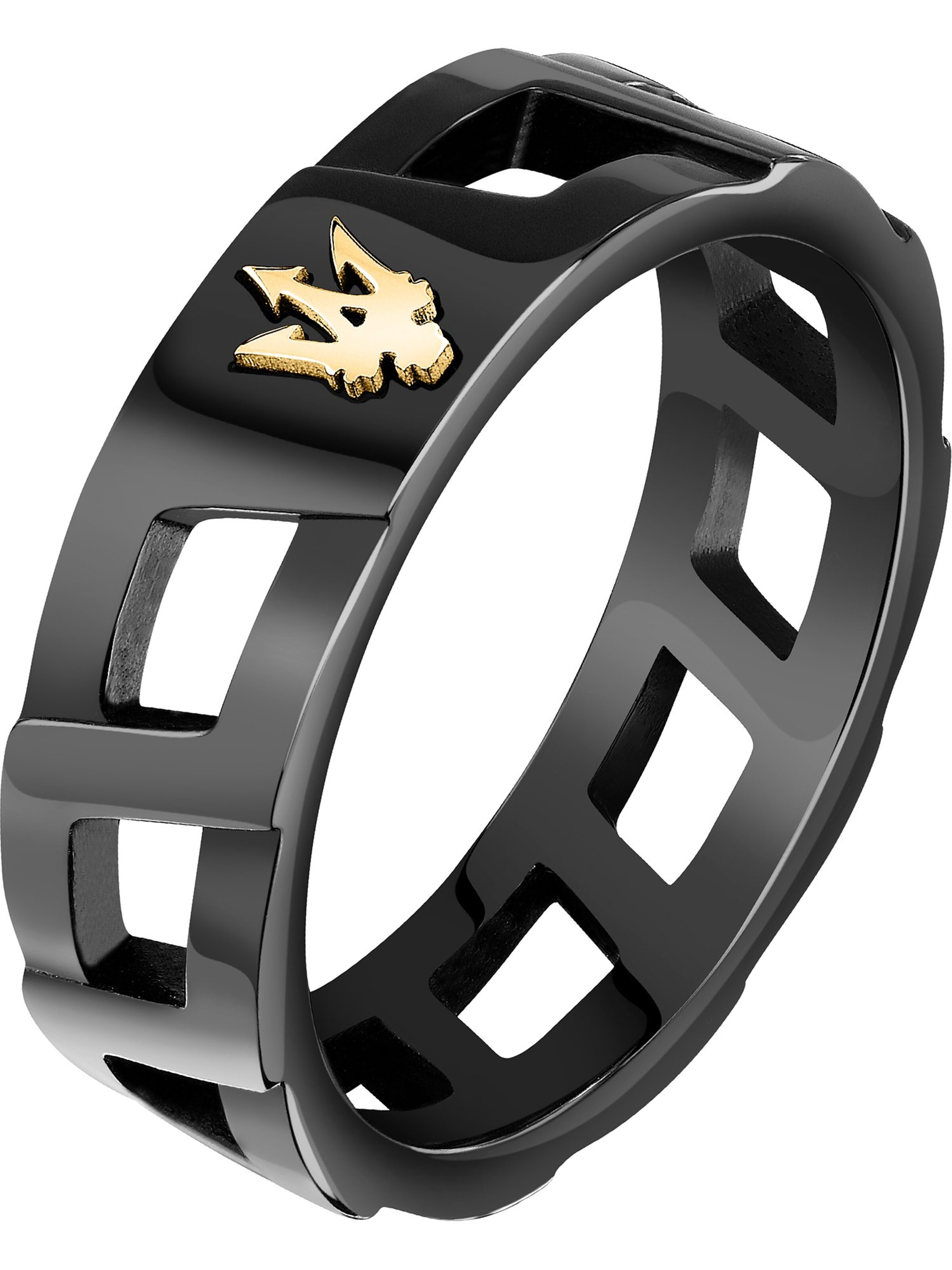 Maserati Ring in Schwarz: Vorderseite