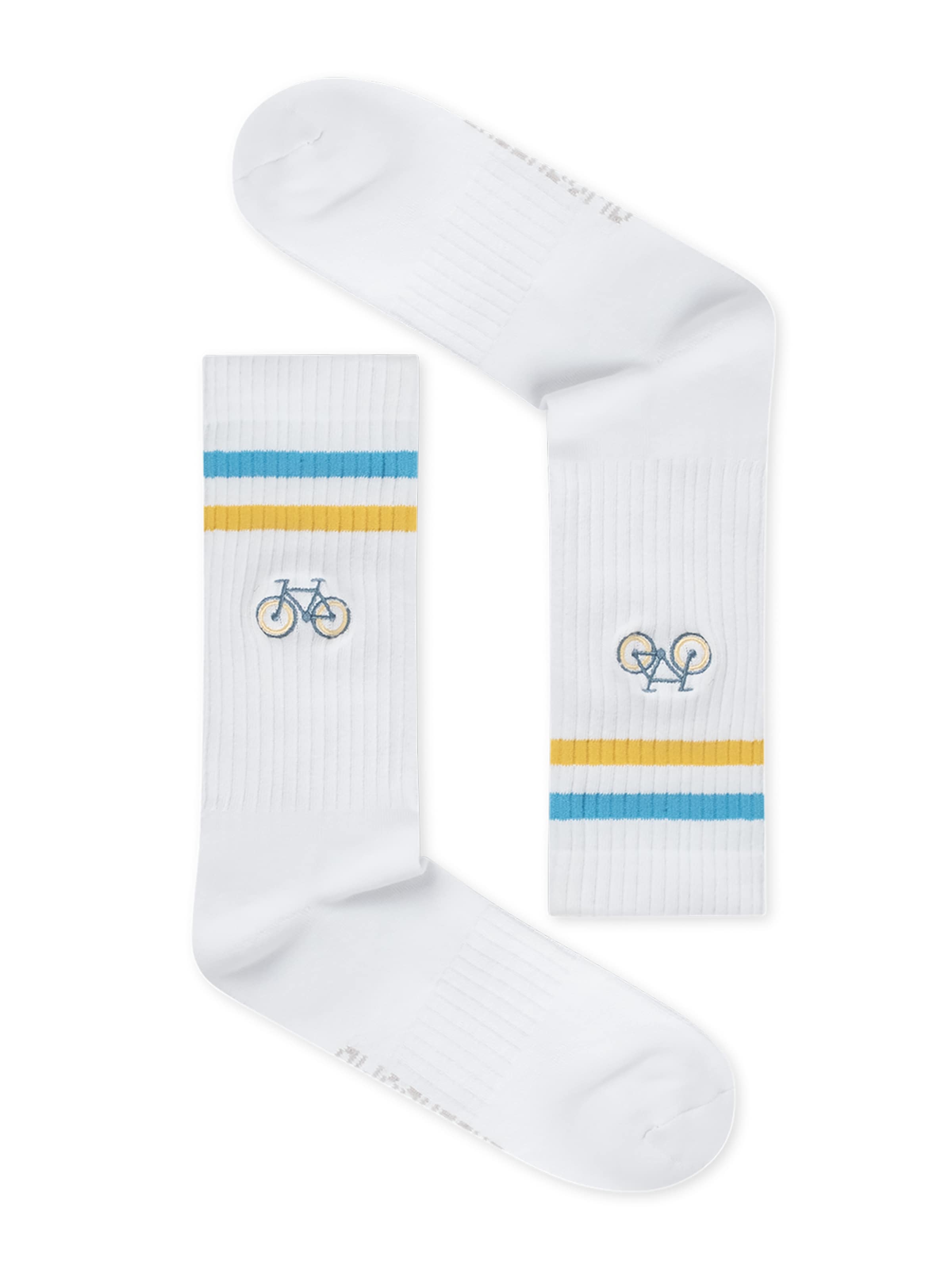 GREENBOMB Socks 'Bike Loop' in White: front