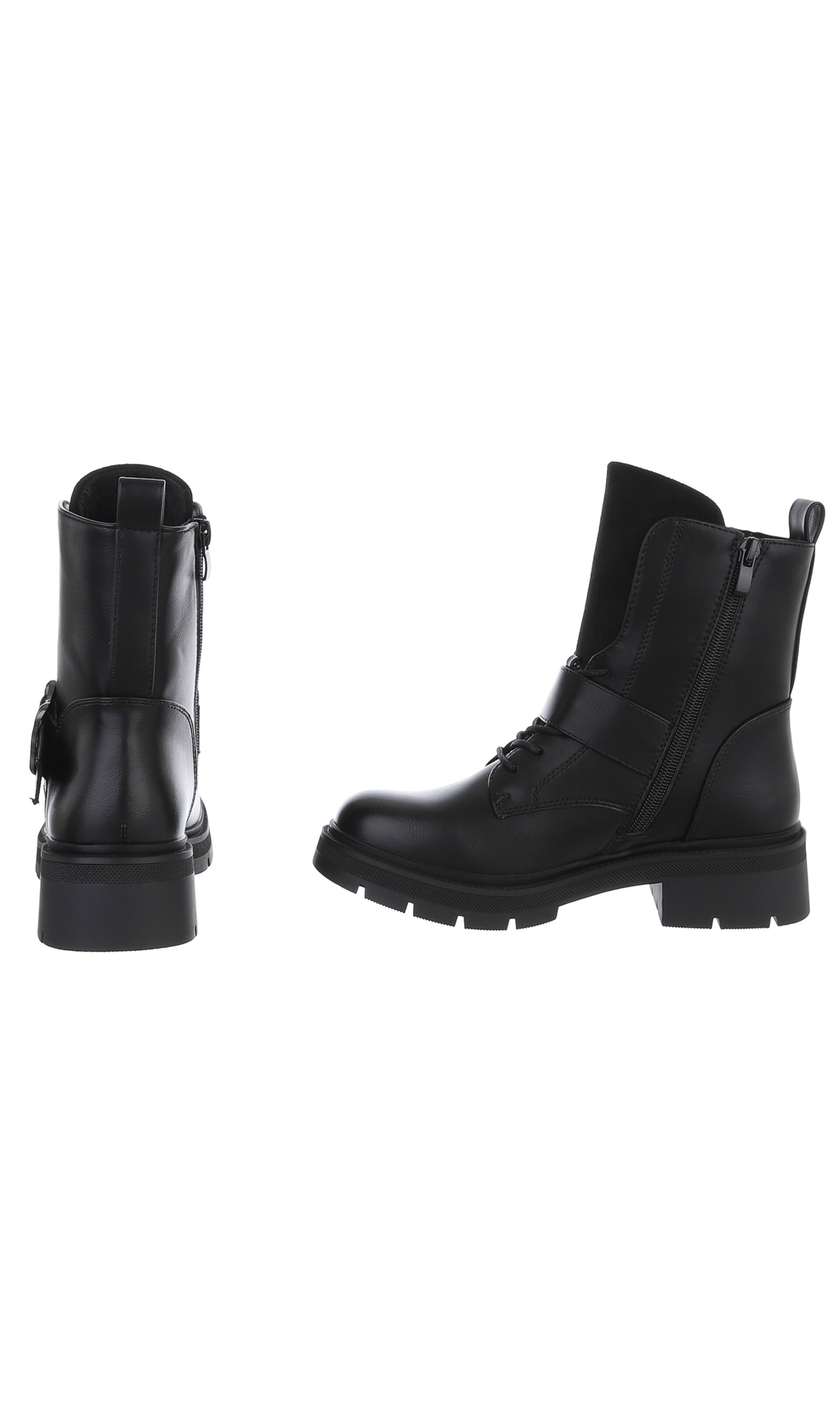 Ital-Design Schnürstiefelette in Schwarz