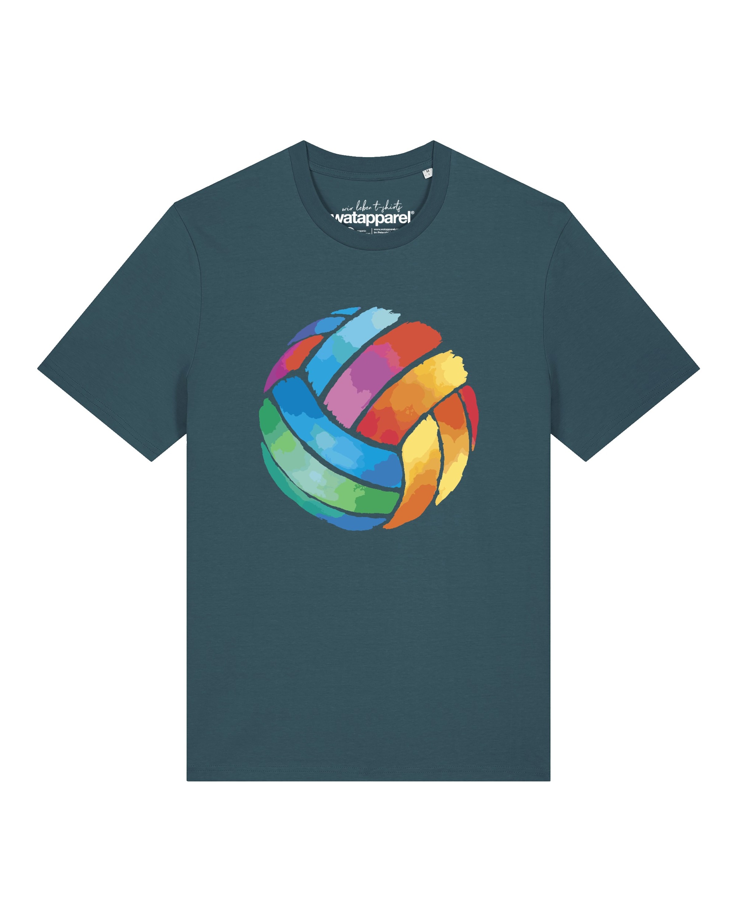 Watapparel Shirt 'Volleyball in Watercolor' in Blue: front