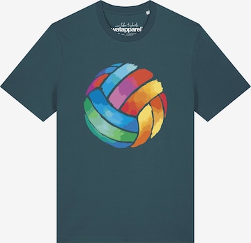 T-Shirt 'Volleyball in Watercolor' Watapparel en bleu : devant