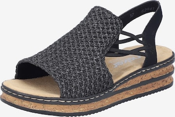 juoda Rieker Sandalai: priekis