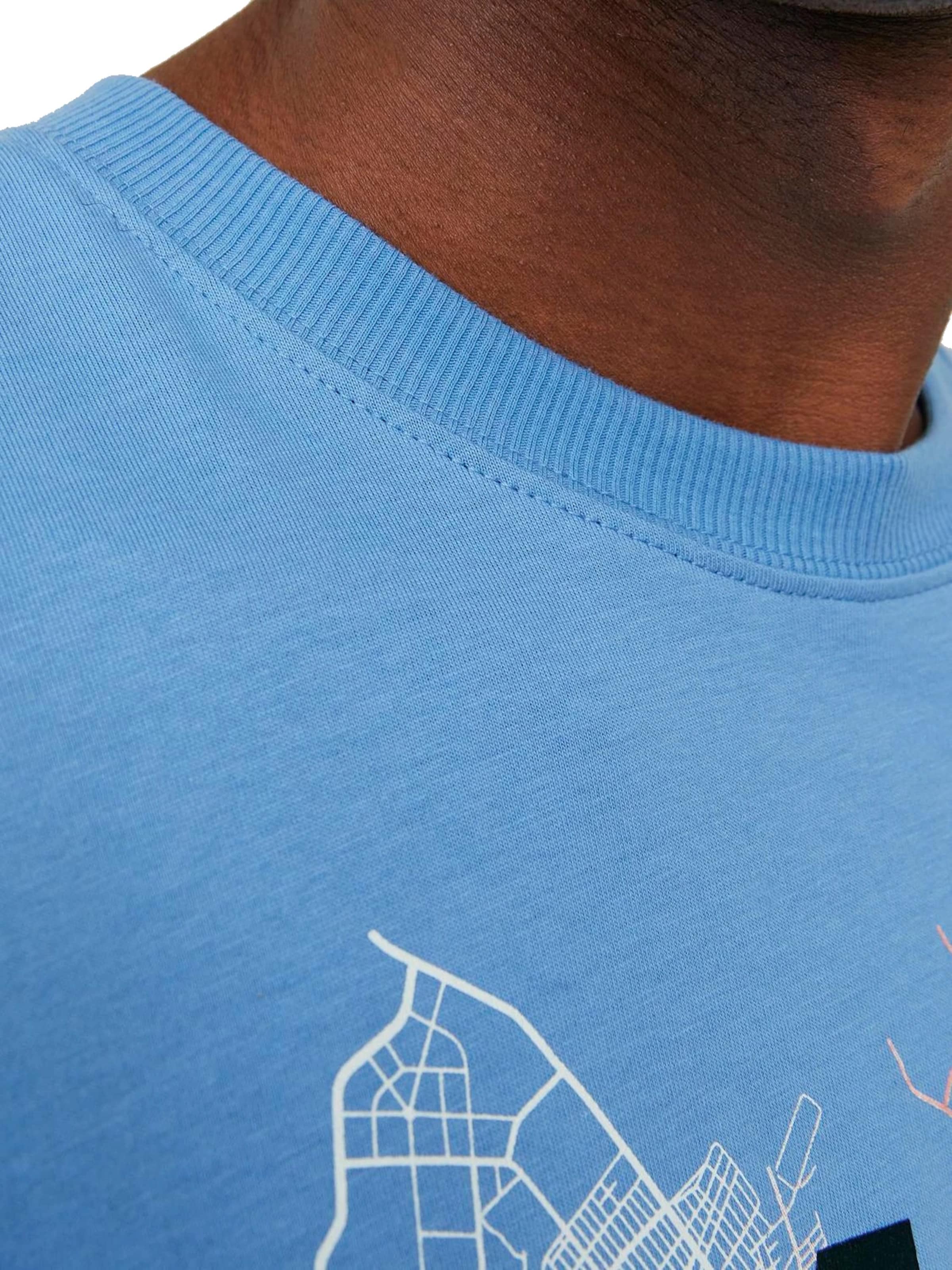 JACK & JONES Shirt 'Map' in Blue