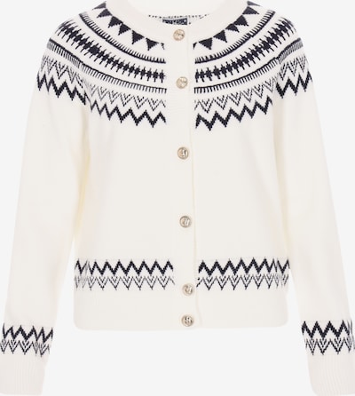 Geacă tricotată DreiMaster Maritim pe negru / alb natural, Vizualizare produs