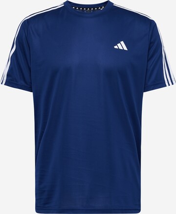 ADIDAS PERFORMANCE Performance Shirt 'Train Essentials 3-Stripes ' in Blue: front