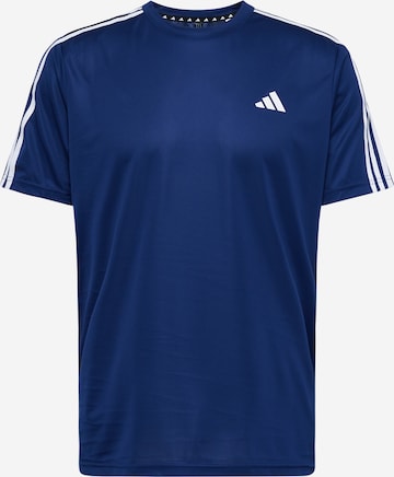 ADIDAS PERFORMANCE Funkční tričko 'Train Essentials 3-Stripes ' – modrá: přední strana