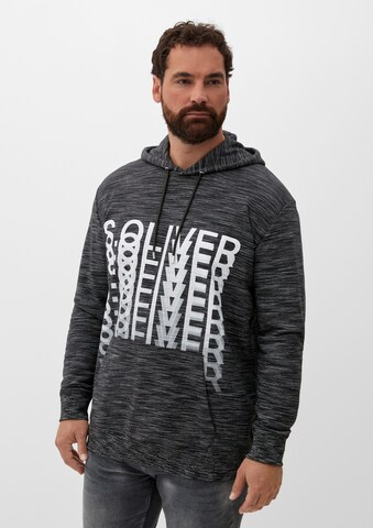 s.Oliver Men Big Sizes Sweatshirt in Schwarz: predná strana