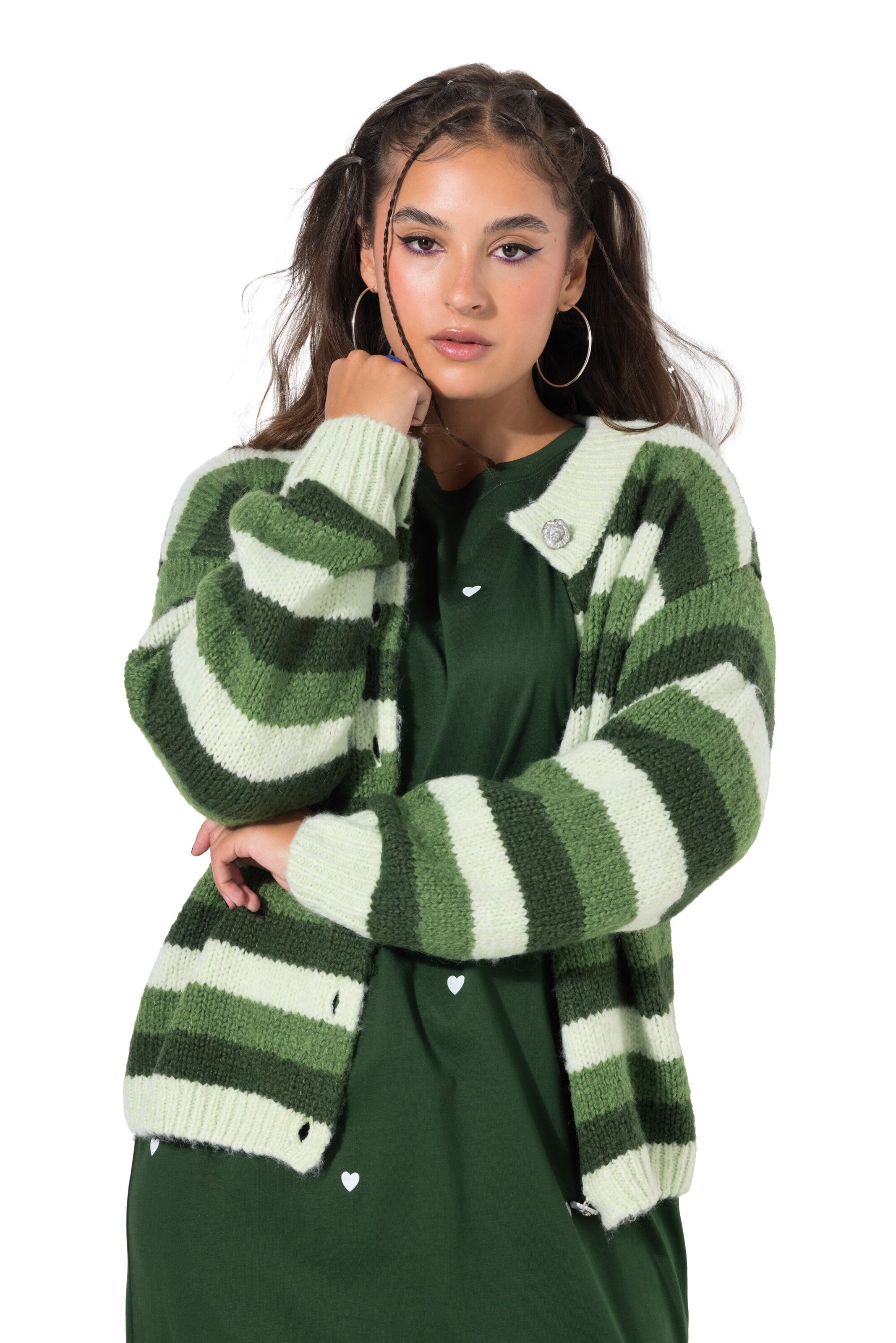 Studio Untold Strickjacke in Grün: Vorderseite