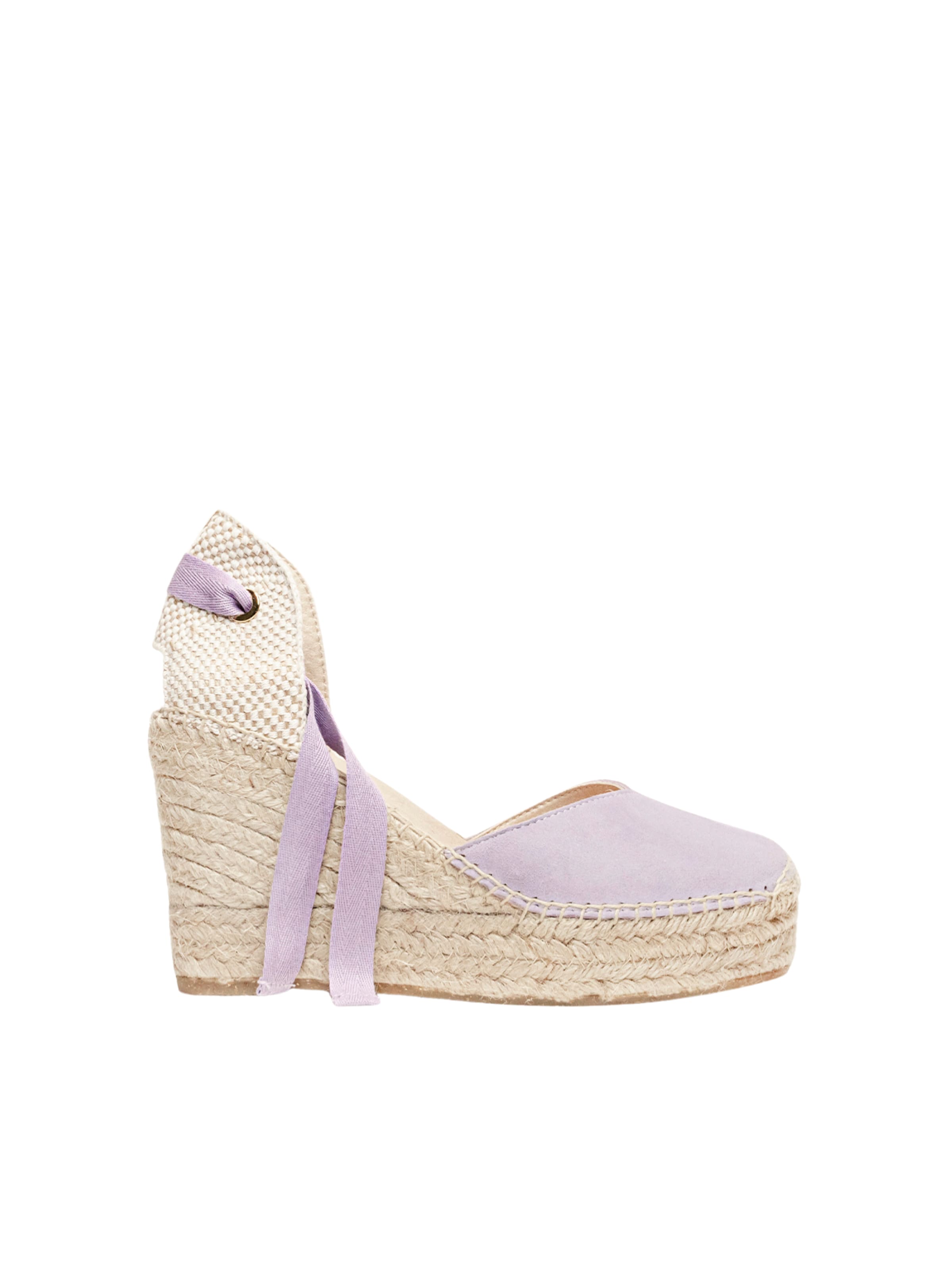 Alhamas - Sandalias 'Alpargata Cuña 10 cm' en lila: frente