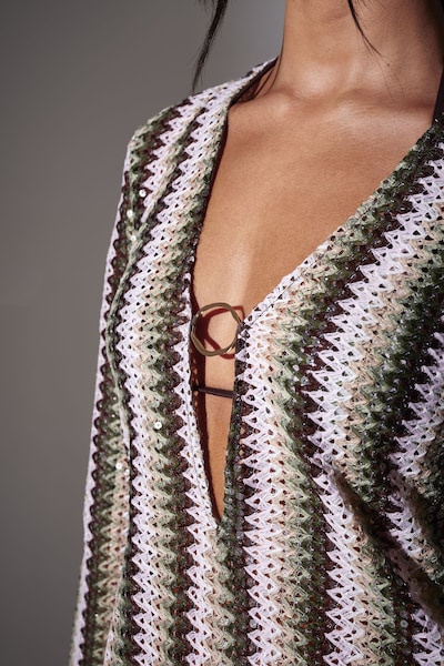 South Beach Rantamekko värissä vaaleabeige / suklaa / oliivi / valkoinen, Tuotenäkymä