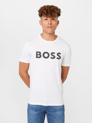 BOSS - Camisa 'Thinking 1' em branco: frente