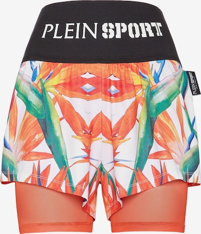Plein Sport Shorts in grasgrün / hellorange / schwarz / weiß, Produktansicht
