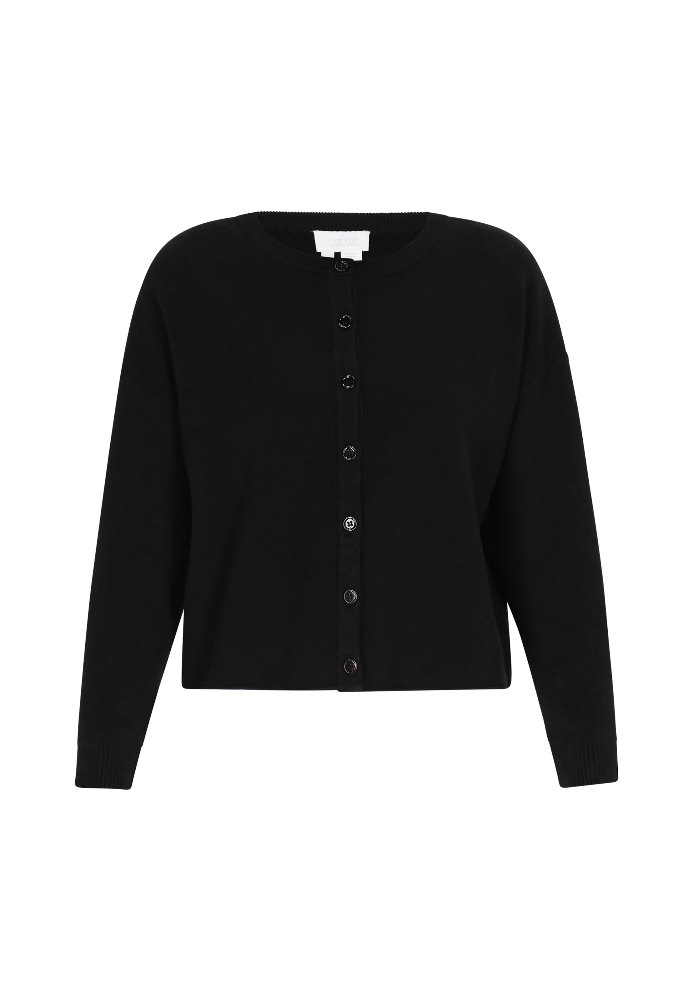 usha WHITE LABEL Gebreid vest in Zwart: voorkant