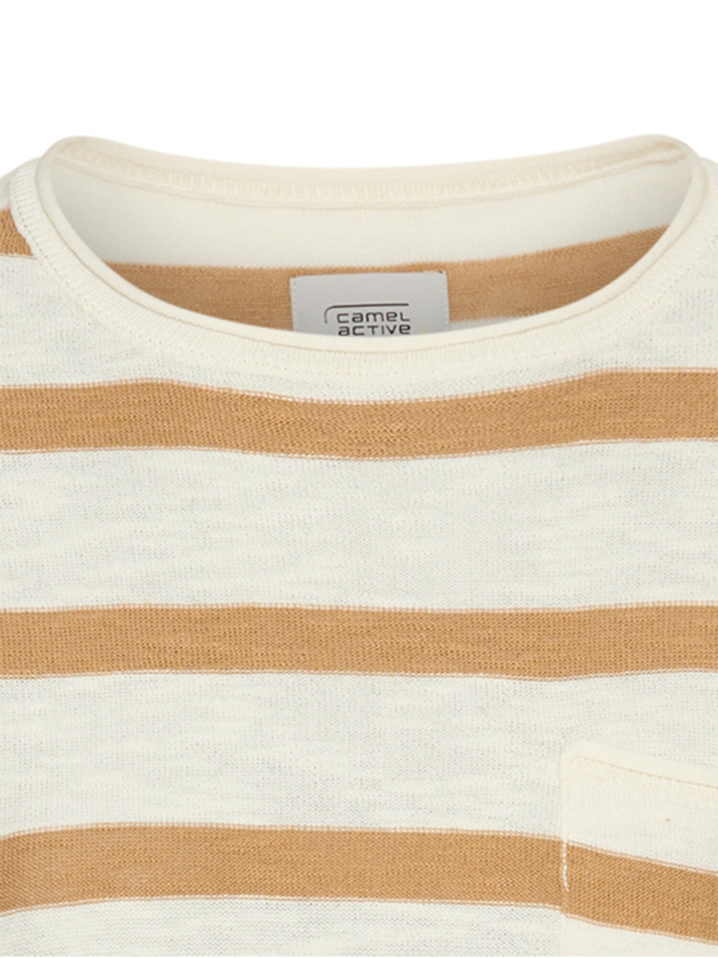 CAMEL ACTIVE Boxy Strickpullover mit 3/4-Ärmeln in Beige