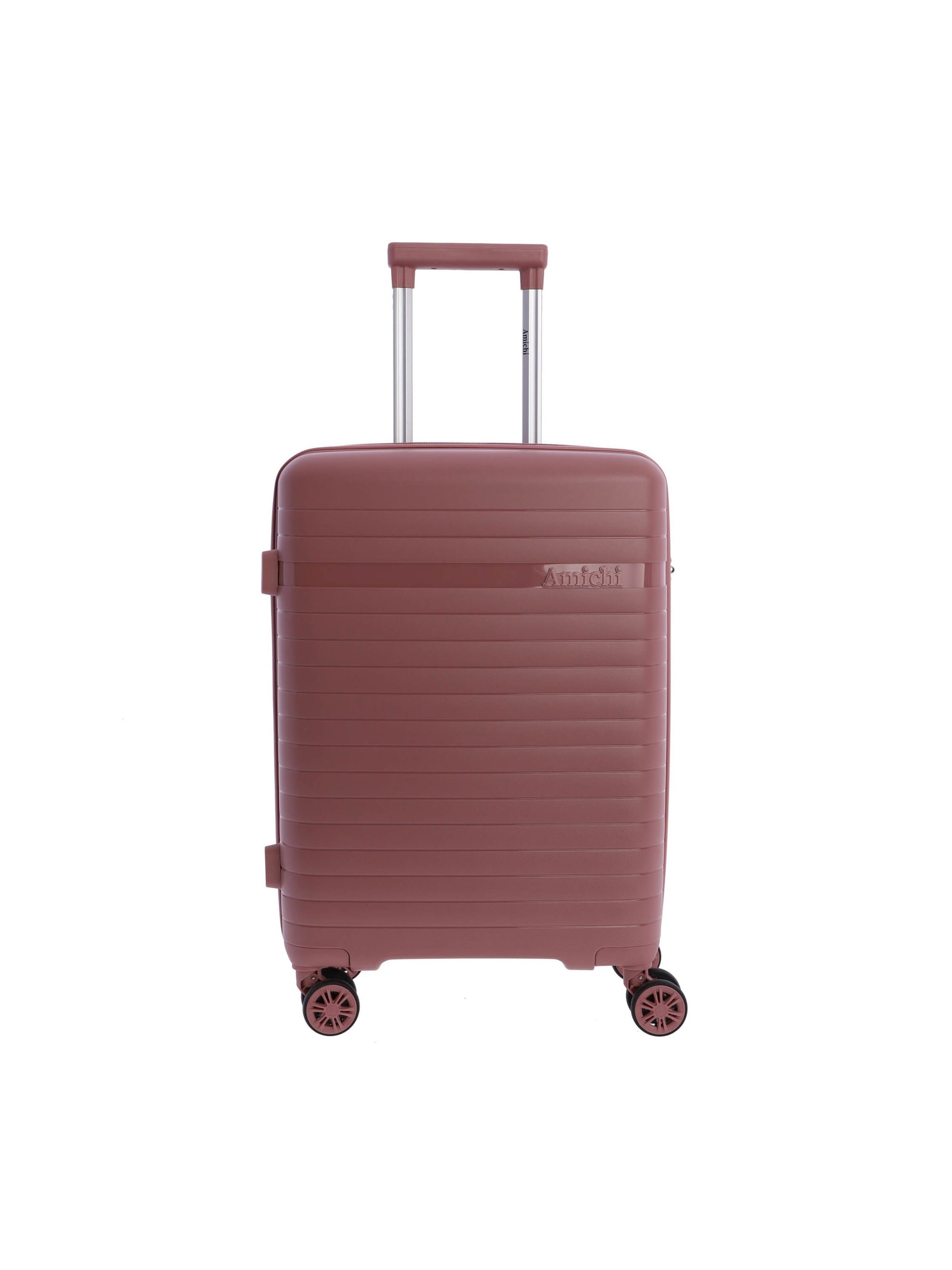 Amichi - Carrito 'AMICHI - Maleta Cabina 55x40x20- Maletas de Viaje - Maletas de Viaje Cabina Apta para Ryannair- Trolley Equipaje para Avion Resistente con 4 Ruedas de 360º y candado TSA' en rosa