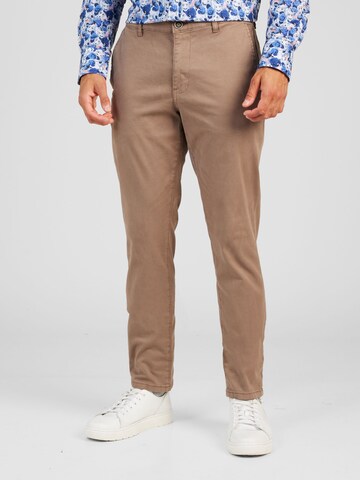 JACK & JONES Slim fit Chino trousers 'MARCO FRED' in Beige: front