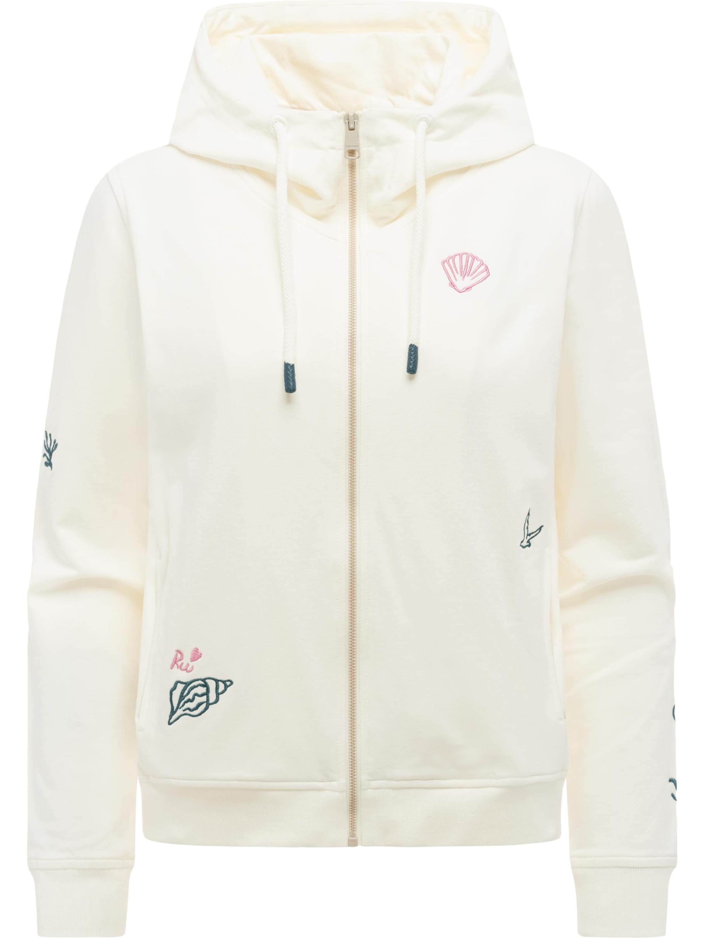 Ragwear Sweat jacket 'Parya' in Beige / Dark green / Rose, Item view
