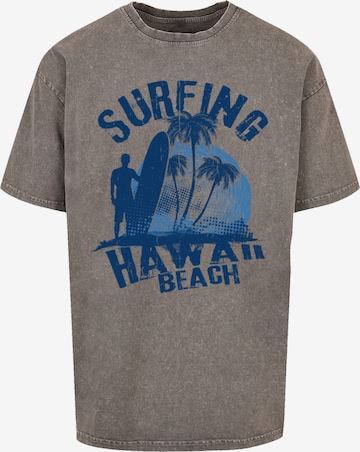 F4NT4STIC T-Shirt 'Hawaii Surf Beach Summer' in Grau: Vorderseite