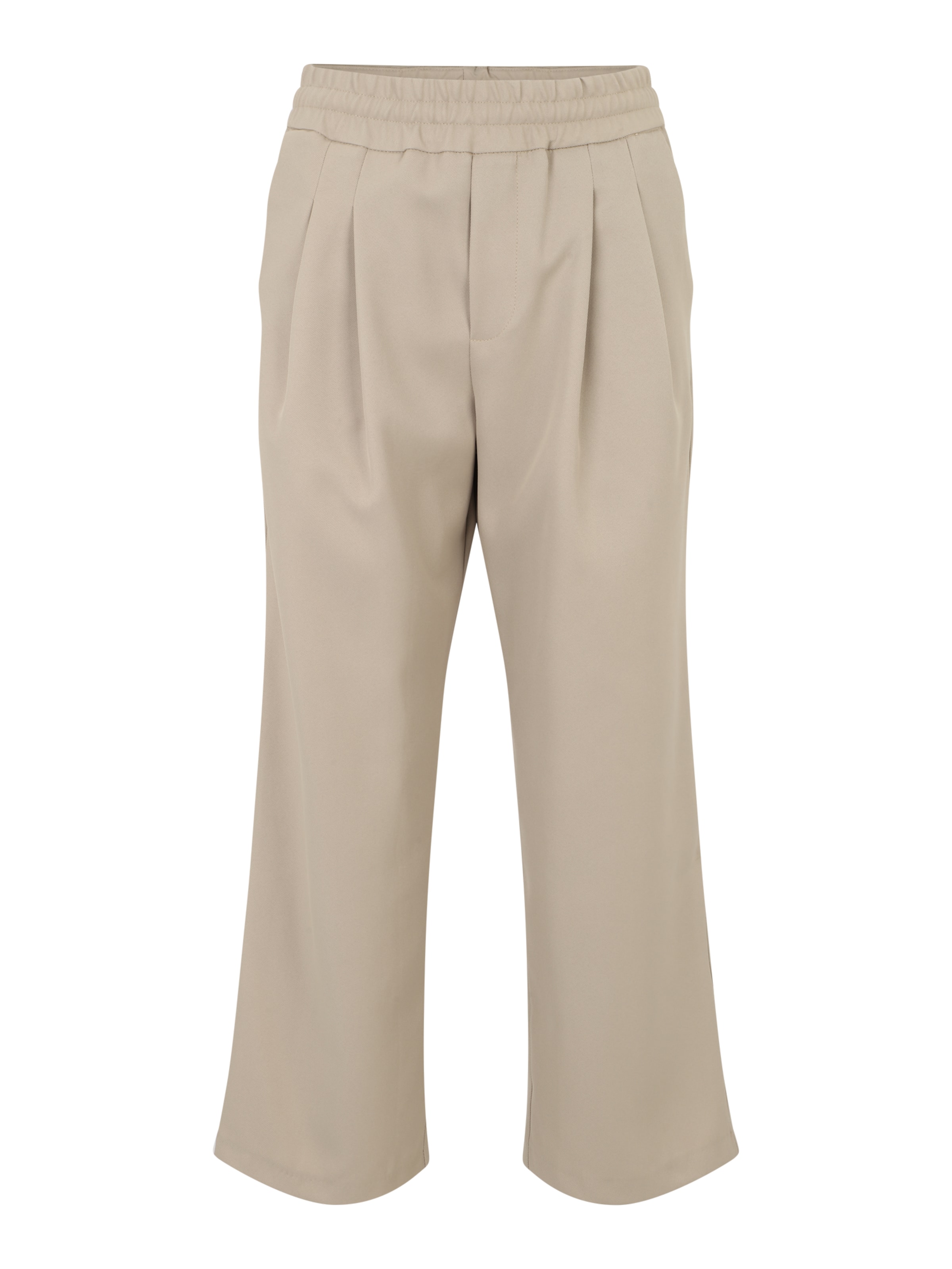 TOPSHOP Petite Regular Pleat-front trousers in Beige: front