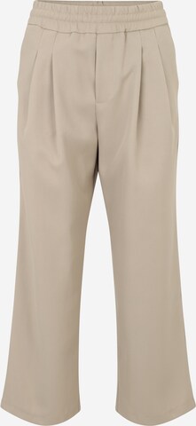 TOPSHOP Petite Regular Bandplooibroek in Beige: voorkant