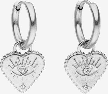 PURELEI - Brincos 'Bright Heart' em prata: frente