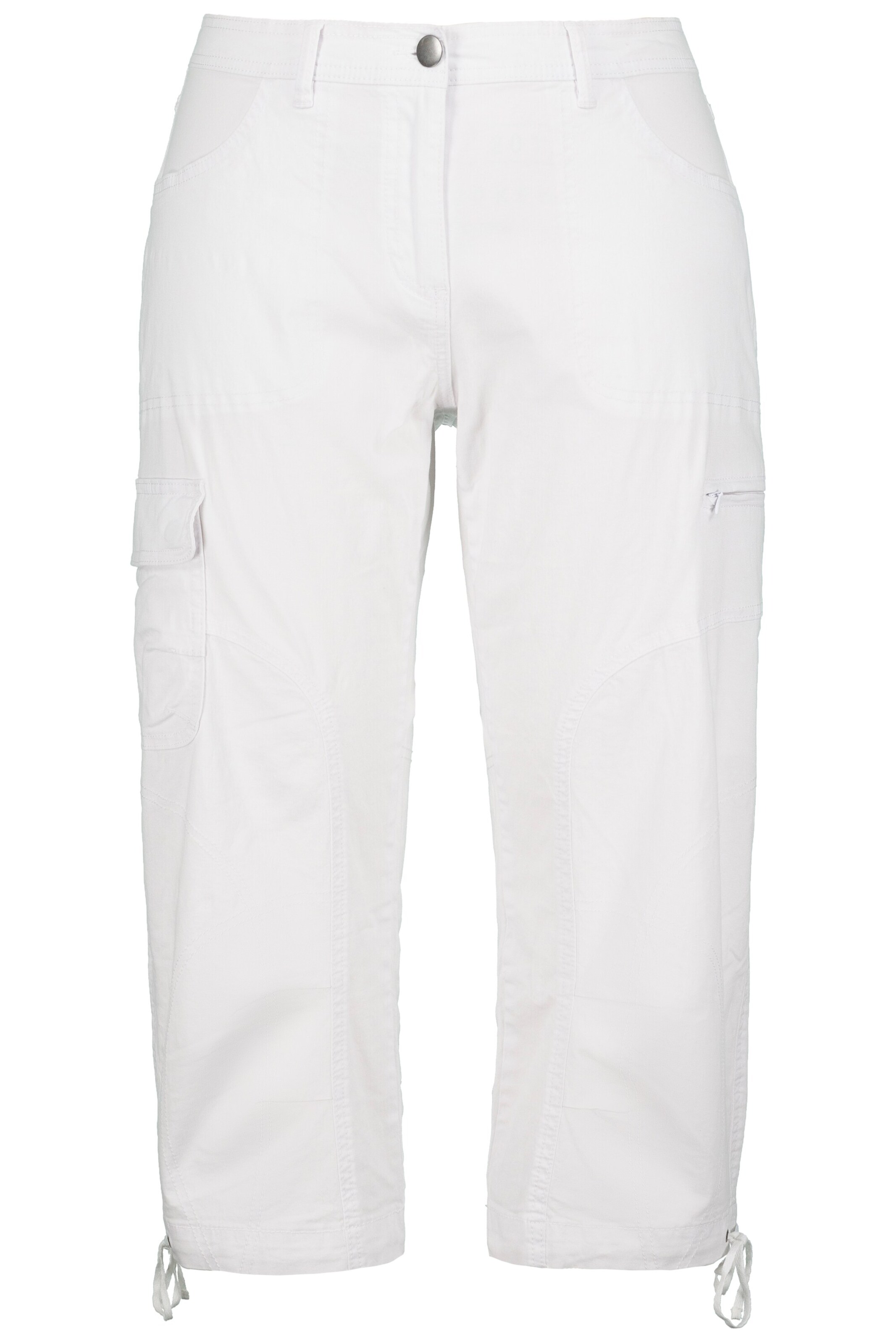 Ulla Popken Regular Cargo trousers in White: front