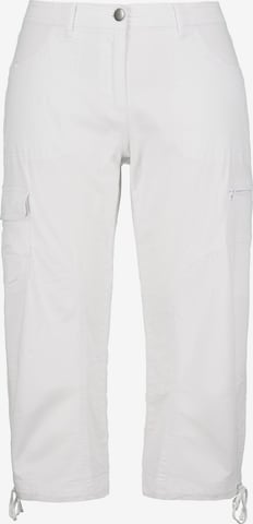 Ulla Popken Regular Cargo Pants in White: front