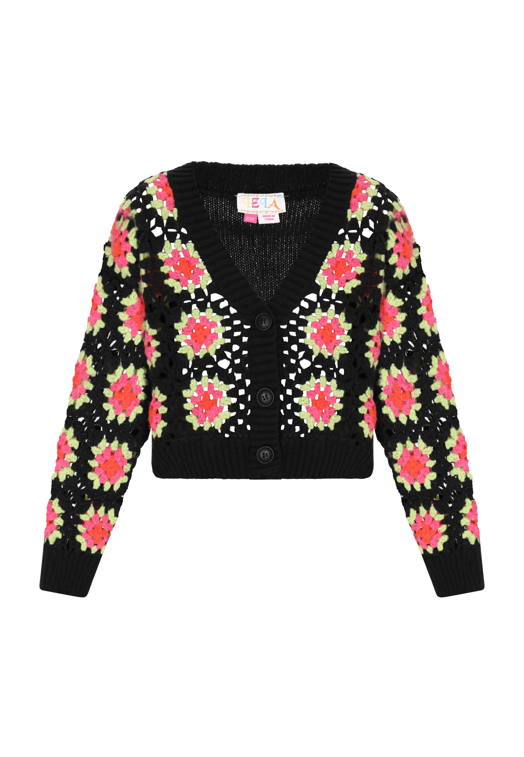 jauktas krāsas IZIA Adīta jaka: no priekšpuses