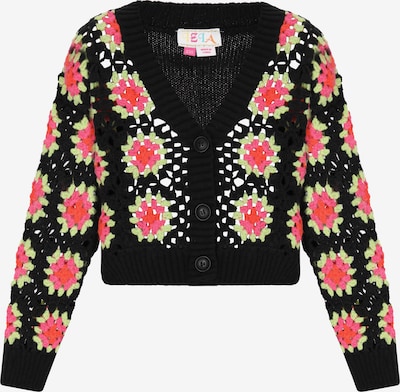 IZIA Kardigan u svijetlozelena / ciglasto crvena / svijetloroza / crna, Pregled proizvoda