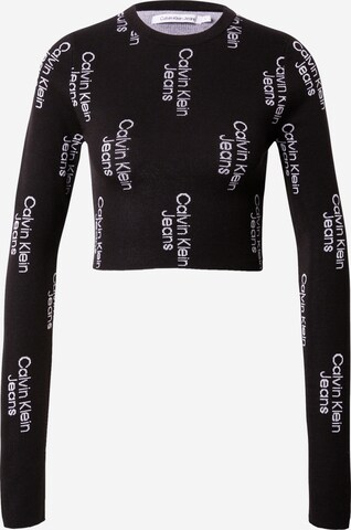 Pull-over Calvin Klein Jeans en noir : devant