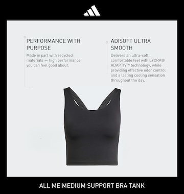 ADIDAS PERFORMANCE Bustier Urheilurintaliivit 'All Me' värissä musta
