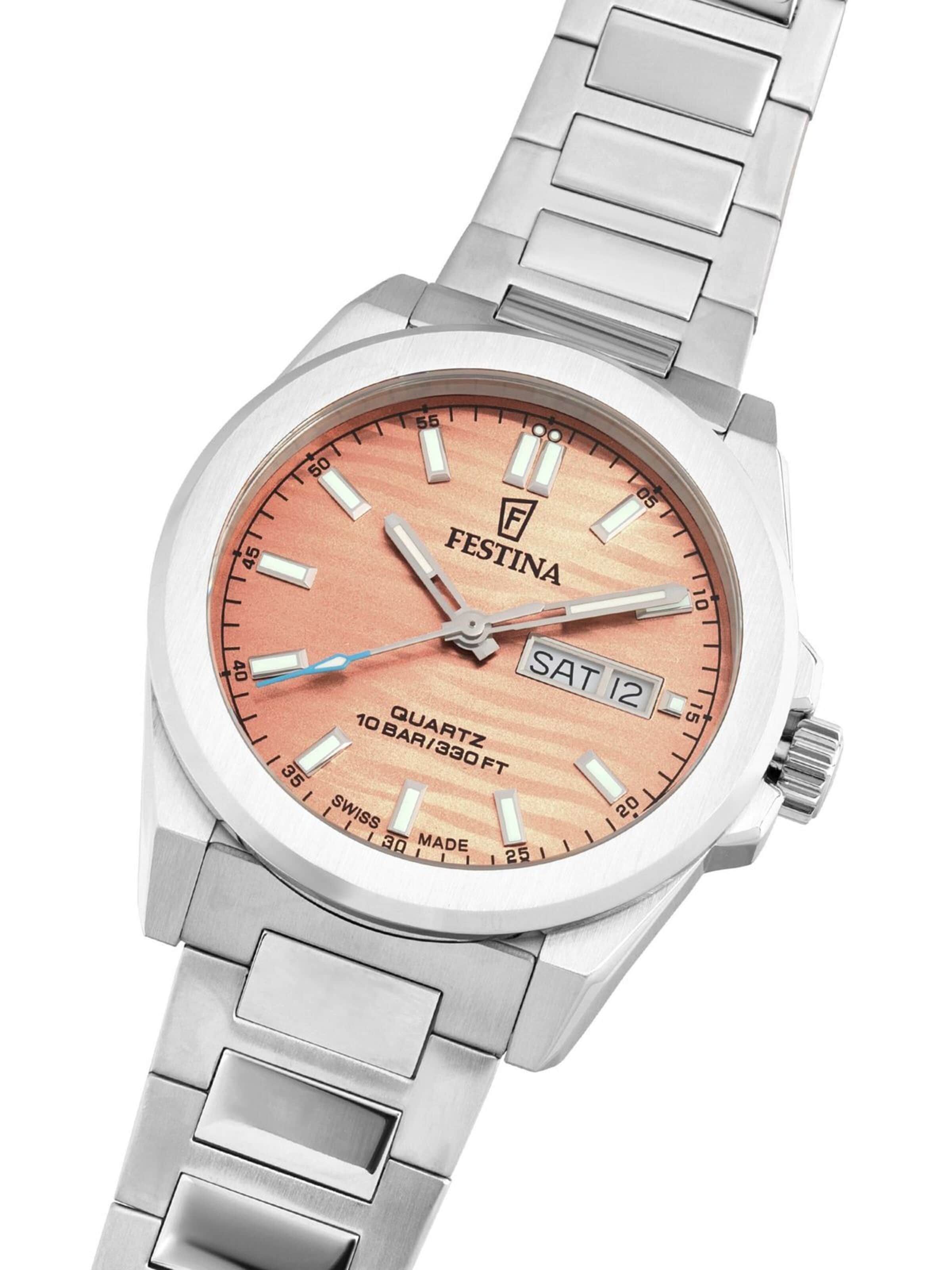 Montre à affichage analogique 'Date watch Classic Steel Swiss Made' FESTINA en marron