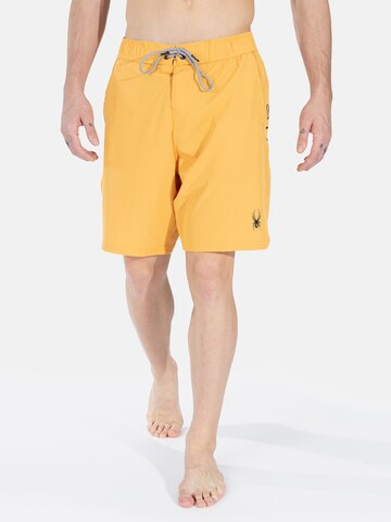 Spyder Regular Athletic Swim Trunks in Yellow: front