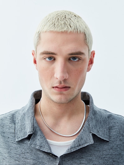 VAMOS CLO Button Up Shirt in Grey / Black, Item view