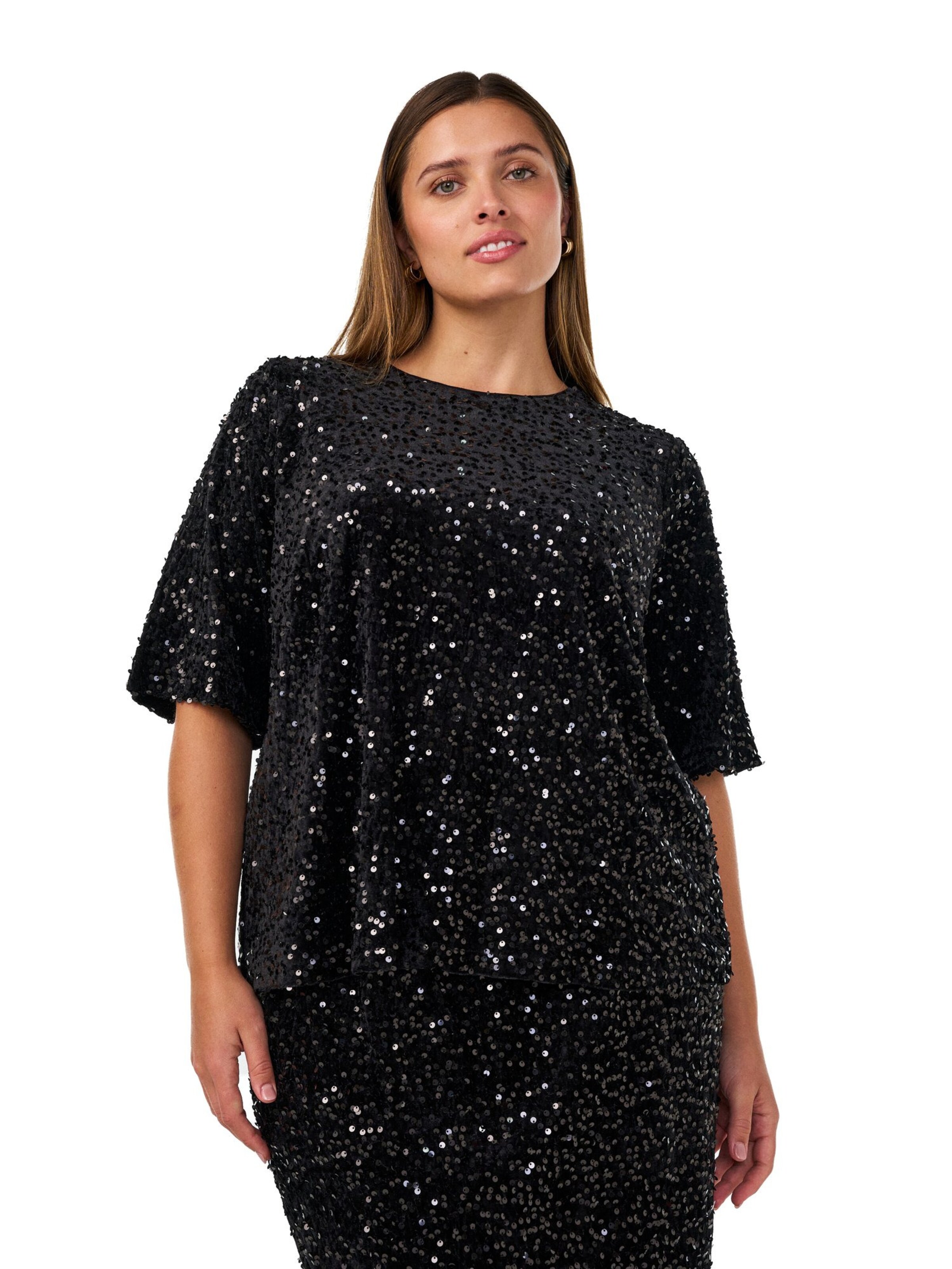 Camicia da donna 'Josefine' di Zizzi in nero: frontale