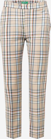 UNITED COLORS OF BENETTON Slim fit Pleat-Front Pants in Beige: front
