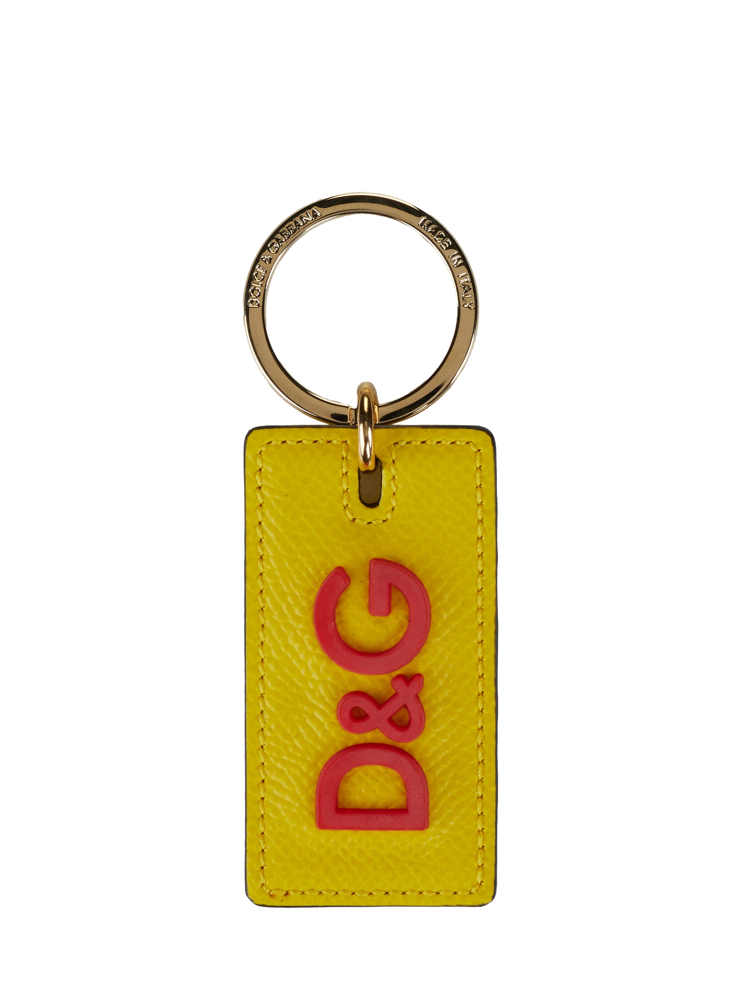 DOLCE & GABBANA Key Ring 'Dolce & Gabbana Keyholder' in Yellow: front