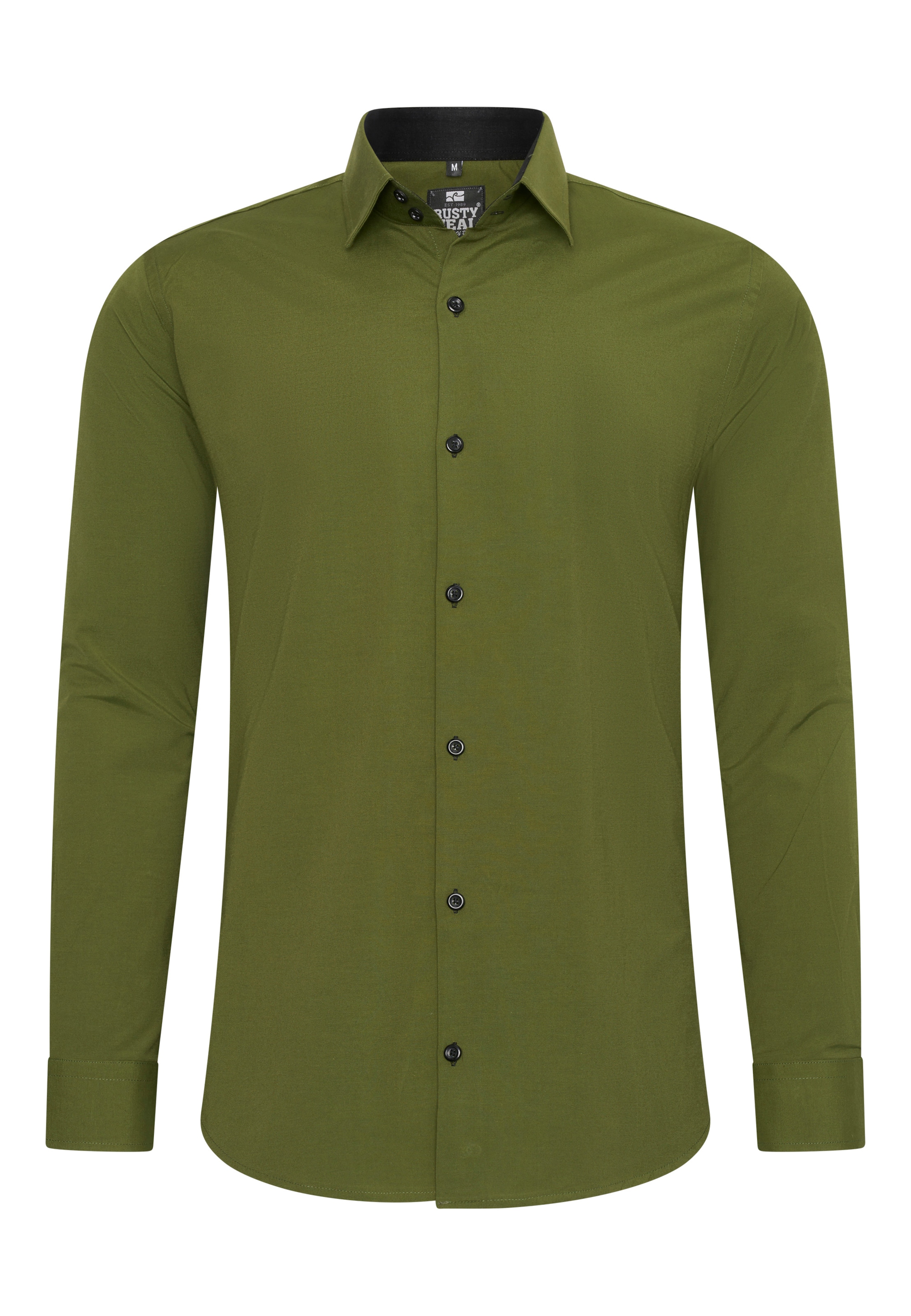 Rusty Neal Button Up Shirt in Green: front