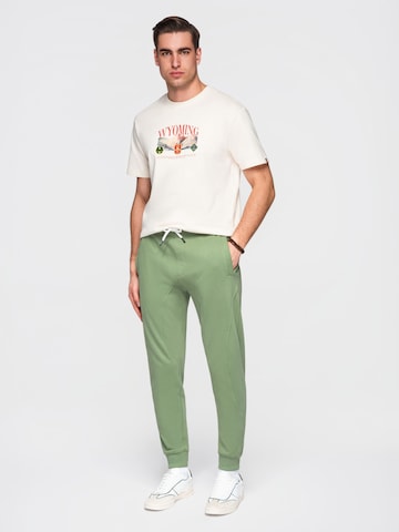 Effilé Pantalon de sport Ombre en vert
