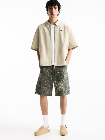 Pull&Bear Comfort fit Button Up Shirt in Beige