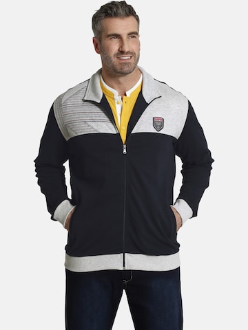 Charles Colby Zip-Up Hoodie in Blue: front