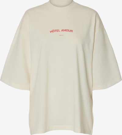 SELECTED Oversized tričko 'Selected x Hotel Amour' - písková / červená, Produkt
