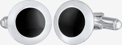 KUZZOI Manchetknopen 'Geo' in de kleur Zwart / Zilver, Productweergave