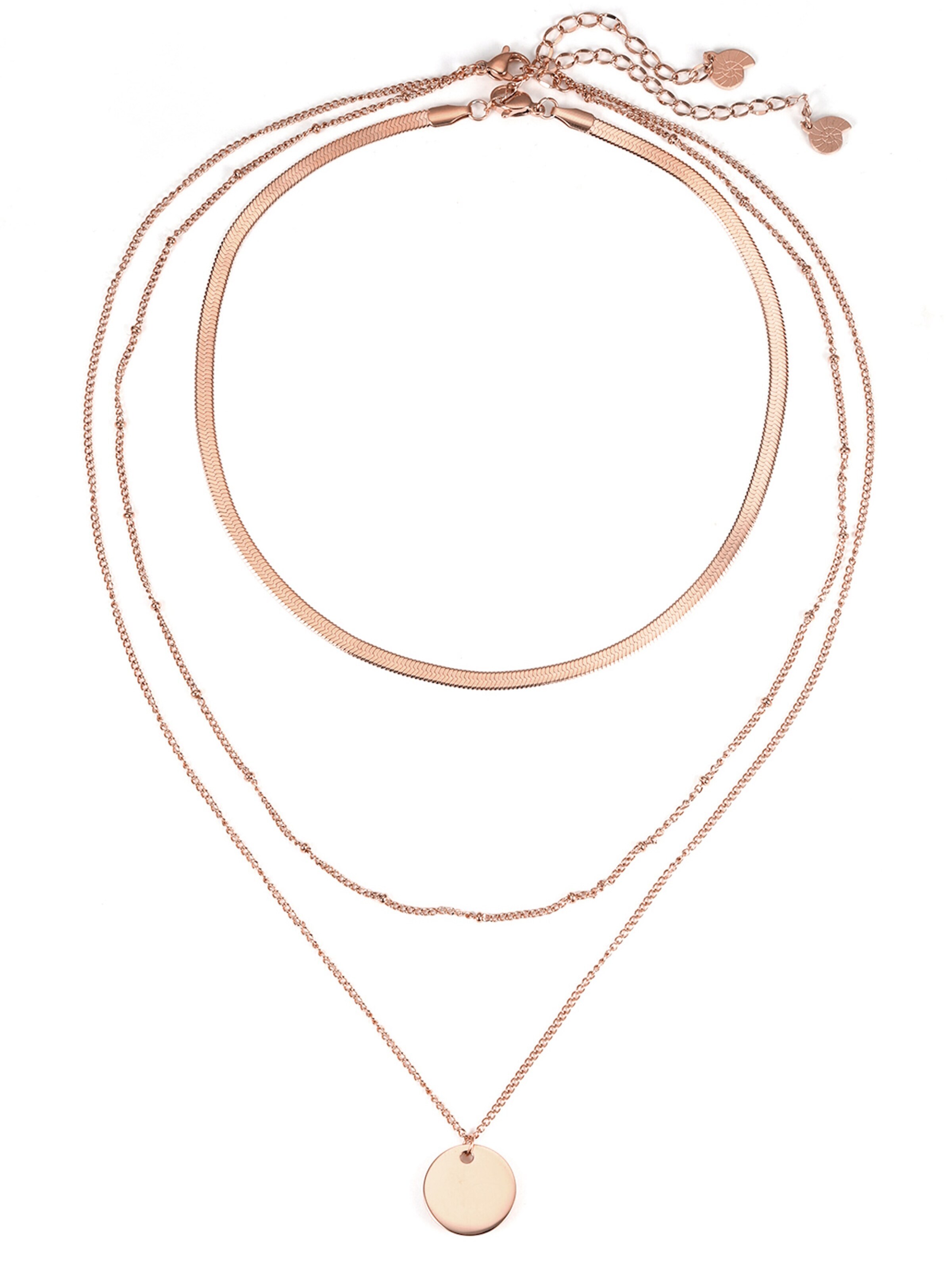 Hey Happiness Kette 'Triplé'‌ in Gold: Vorderseite