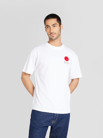 EDWIN T-shirt 'Japanese Sun' i vit: framsida