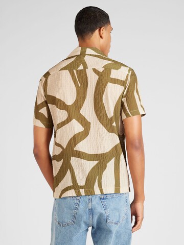 River Island - Regular Fit Camisa 'GEO VINE' em verde